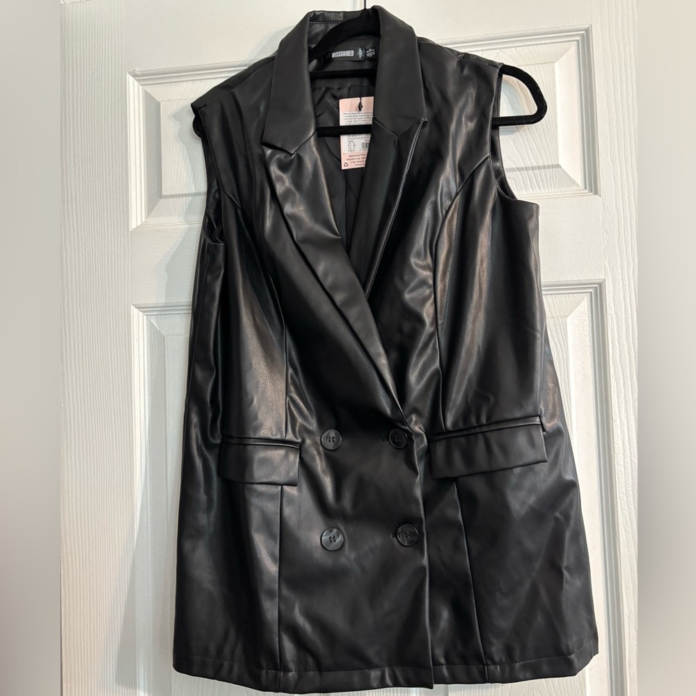 Double Breasted Leather Vest